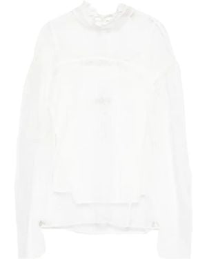 Twinset Lace Ruffled Knitwear - White