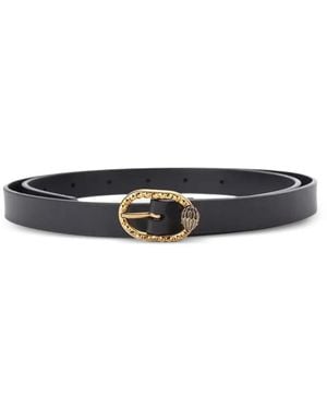 Kurt Geiger Mayfair 18 Crystal-Embellished Leather Belt - White