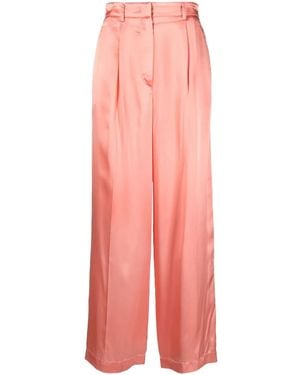 forte_forte Satin-Finish Gathered Trousers - Pink