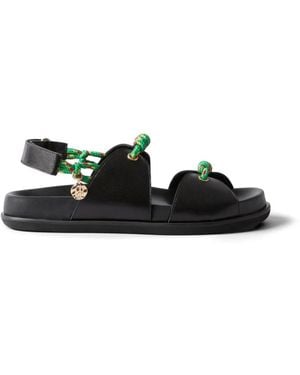 Claudie Pierlot Cord Charm Leather Sandals - Black