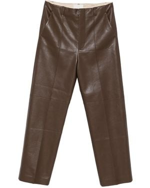 Nanushka Broek Met Gekreukte Zoom - Bruin