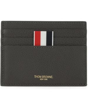 Thom Browne Grained Leather Card Holder - Black