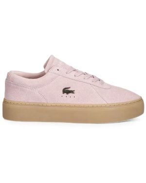 Lacoste Logo-Plaque Platform Sneakers - Pink