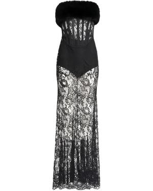 shona joy high neck lace dress Shona Joy - Stratus Sheer Lace High Neck Maxi Dress - Ivory