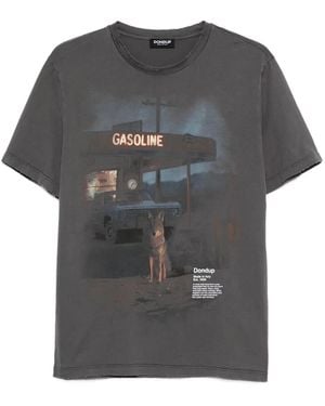 Dondup T-Shirt mit grafischem Print - Grau