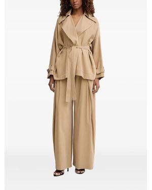 Haveone Belted Wrap Coat - Natural