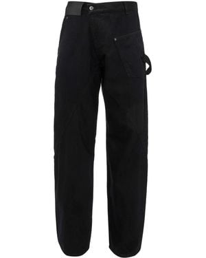 JW Anderson Jean Ample À Logo Brodé - Noir