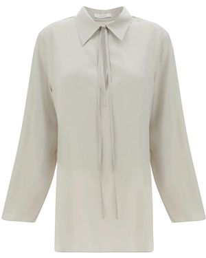 The Row Malon Silk Blouse - White