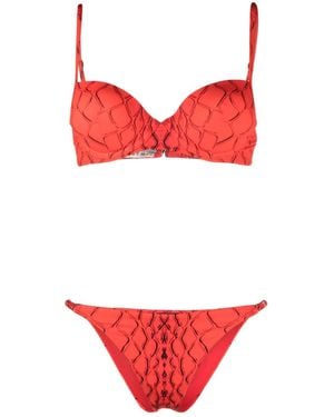 Noire Swimwear Abstract-Print Bikini Set - Red
