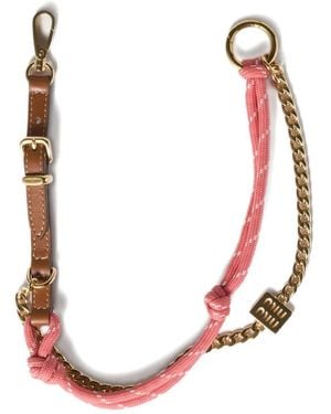 Miu Miu Knotted Chain Keyring - Pink