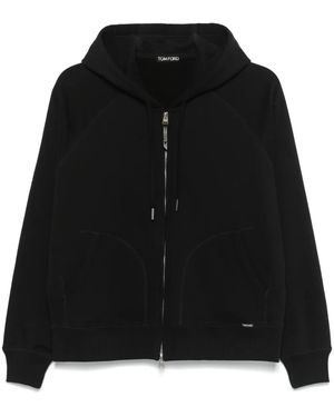 Tom Ford コットンブレンドジップフーディー - ブラック