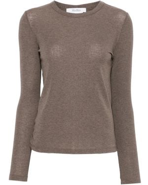 Max Mara Salmone Long-Sleeve T-Shirt - Brown