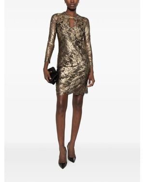 PUCCI Lace-Embellished Metallic-Thread Mini Dress - Natural