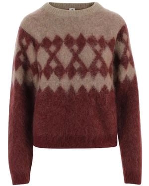THE GARMENT Roma Argyle Mohair-Blend Sweater - Red