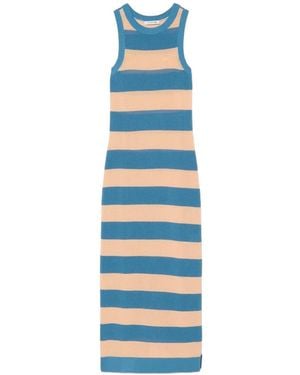 Lacoste Striped Midi Dress - Blue