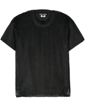 Junya Watanabe Open-Knit Crewneck T-Shirt - Black