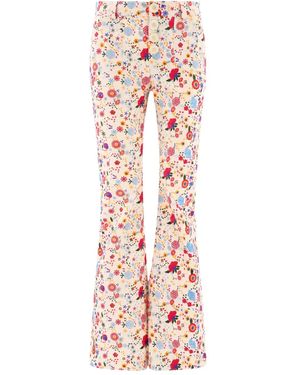 Ines De La Fressange Paris Floral-Embroidered Pants - Pink