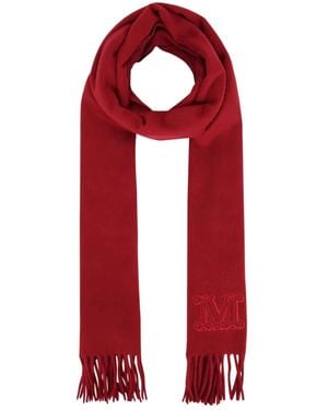 Max Mara Logo-Embroidered Scarf - Rot