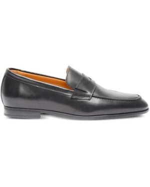 Testoni Penny-Slot Leather Loafers - Grey