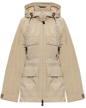 Moncler Veste Zippée Lerozel À Capuche Et Poches Multiples - Natural