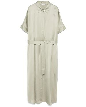 Peserico Satin Midi Dress - White