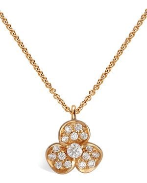 Leo Pizzo 18K Rose Candy Flora Diamond Pendant Necklace - Metallic
