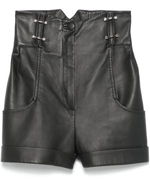 MITILIANE COUTURE レザーショートパンツ - ブラック