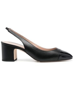 SCAROSSO 65Mm Leather Slingback Court Shoes - Black