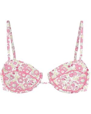 MC2 Saint Barth Salina Floral-Print Bikini Top - Pink