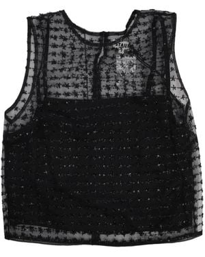 STAUD Seraphina Star-Embellished Top - Black
