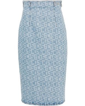 Gcds Falda De Tubo Con Monograma - Azul