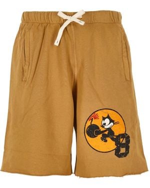 FRONT STREET 8 Raw-Cut Drawstring Shorts - Orange