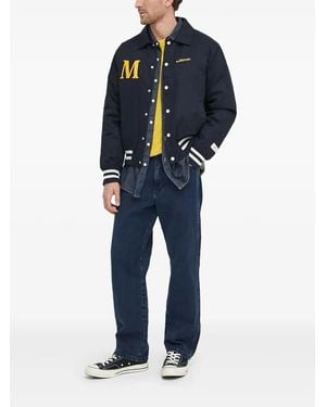 The Mercer Brand The Varsity Polo -Letter Bomber Jacket - Blue