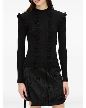 Ann Demeulemeester Maglione Con Ruches - Nero