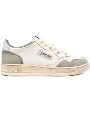 Autry Leather Panelled Trainers - White