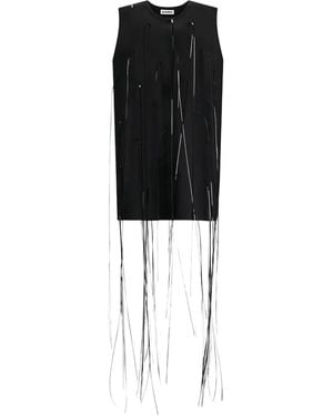 Jil Sander Round-Neck Mini Dress - Black