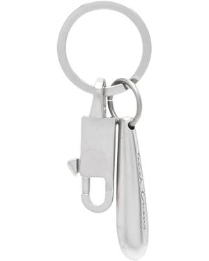 Rick Owens Teardrop Brushed-Finish Keychain - White