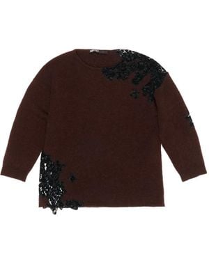 Bimba Y Lola Lace-Panel Jumper - Brown