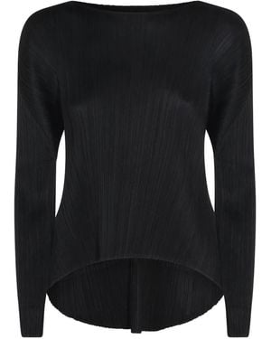 Pleats Please Issey Miyake Pleated Long-Sleeved Top - Black