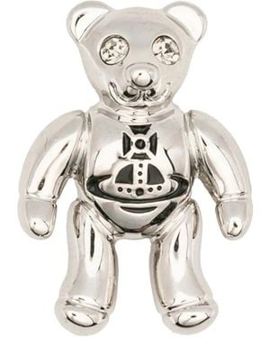 Vivienne Westwood Ruby Teddy Bear Earrings - White