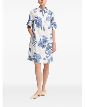 Ouí Floral-Print Shirt Dress - Blue