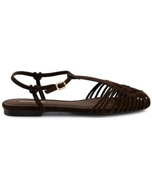 Corina Woven Caged Sandals - White