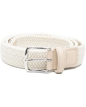 Jacob Cohen Braided Leather-Trim Belt - Natural