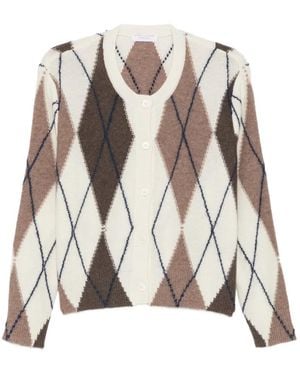 Majestic Filatures Cardigan En Maille Losanges - Natural