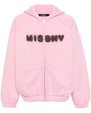 MISBHV Logo-Print Cotton Hoodie - Pink