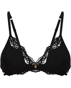 Moschino Lace-Trim Triangle Bra - Black