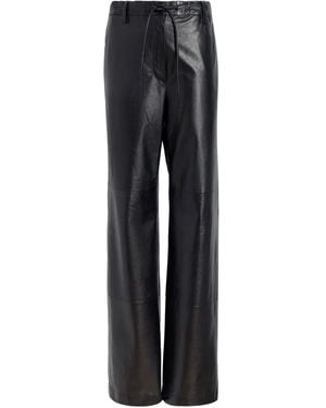 Proenza Schouler Pantalon Magnus En Cuir À Lien De Resserrage - Noir