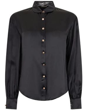 Roberto Cavalli Silk Button-Down Shirt - Black