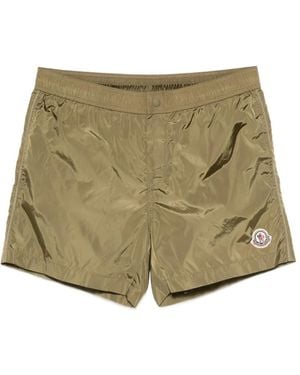 Moncler Logo-Patch Swim Shorts - Natural