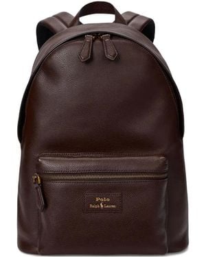 Polo Ralph Lauren Leather Zip-Fastening Backpack - Brown